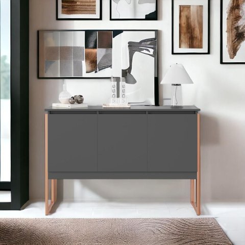 Buffet Classico com 3 Portas Veneza Preto Cobre