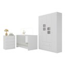 Ver imagem 2 de Conjunto de Quarto Brisa 4 Portas 6 Gavetas MDP-MDF Branco Multimóveis