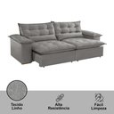Ver imagem 4 de Sofá Retrátil e Reclinável 290cm Alice Braço 25cm em Linho Meu Sofá Online