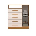 Ver imagem 3 de Cômoda 1 Porta 5 Gavetas 100% MDF 95cm Nemésia Espresso Móveis Bege/Cinamomo/Off White