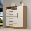 Ver imagem 1 de Cômoda 95 cm 1 Porta 5 Gavetas 100% Mdf Nemésia Espresso Móveis