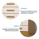 Ver mais imagens de Cômoda 1 Porta 5 Gavetas 100% MDF 95cm Nemésia Espresso Móveis Bege/Cinamomo/Off White