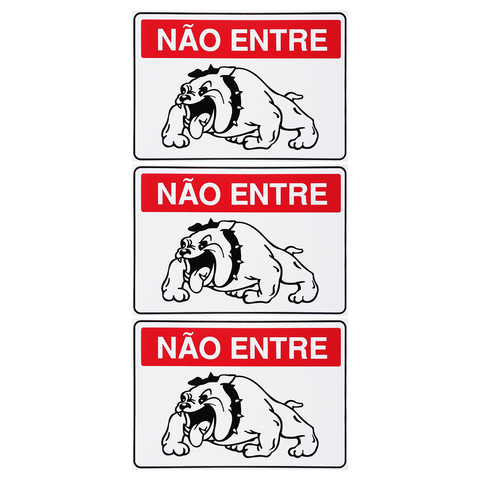 Combo 3 Placas De Sinalização Não Entre Cachorro 30x20 Acesso - P-7 F9e