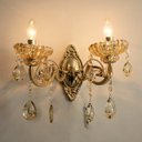 Ver imagem 3 de Arandela Cristal Clássica Candelabro Dourado 2 Braços 2xe14 Sindora St3163