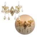 Ver imagem 1 de Arandela Cristal Clássica Candelabro Dourado 2 Braços 2xe14 Sindora St3163