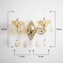 Ver imagem 2 de Arandela Cristal Clássica Candelabro Dourado 2 Braços 2xe14 Sindora St3163