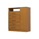Ver imagem 2 de Cômoda 1 Porta 5 Gavetas 100% MDF 95cm Nemésia Espresso Móveis Marrom/Cinamomo