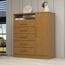 Ver imagem 1 de Cômoda 95 cm 1 Porta 5 Gavetas 100% Mdf Nemésia Espresso Móveis