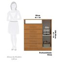 Ver imagem 4 de Cômoda 1 Porta 5 Gavetas 100% MDF 95cm Nemésia Espresso Móveis Marrom/Cinamomo