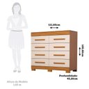Ver imagem 4 de Cômoda 8 Gavetas 100% MDF Lantana 112cm Espresso Móveis Bege/Cinamomo/Off White