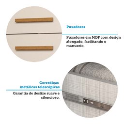 Cômoda 111,60cm 8 Gavetas 100% Mdf Lantana Espresso Móveis - 6