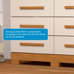 Cômoda 111,60cm 8 Gavetas 100% Mdf Lantana Espresso Móveis - 5