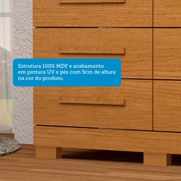 Cômoda 111,60cm 8 Gavetas 100% Mdf Lantana Espresso Móveis - 5