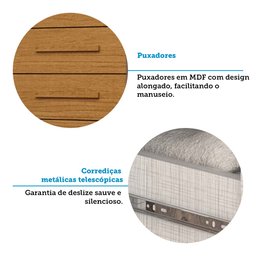 Cômoda 111,60cm 8 Gavetas 100% Mdf Lantana Espresso Móveis - 6