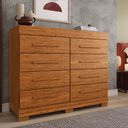 Ver imagem 1 de Cômoda 111,60cm 8 Gavetas 100% Mdf Lantana Espresso Móveis