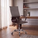 Ver imagem 1 de Cadeira de Escritório Home Office Giratória Altura Ajustável Marrom