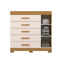 Ver imagem 3 de Cômoda 1 Porta 5 Gavetas 100% MDF Miosótis 120cm Espresso Móveis Bege/Cinamomo/Off White