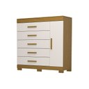 Ver imagem 2 de Cômoda 120cm 1 Porta 5 Gavetas 100% Mdf Miosótis Espresso Móveis