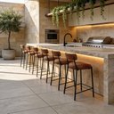 Ver imagem 1 de Banqueta Cozinha Alta com Encosto Industrial Preto Kit 6 Londres PU Whisky D03 - D’Rossi