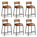 Ver imagem 6 de Banqueta Cozinha Alta com Encosto Industrial Preto Kit 6 Londres PU Whisky D03 - D’Rossi