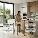 Ver imagem 4 de Banqueta Cozinha Alta com Encosto Industrial Preto Kit 6 Londres PU Whisky D03 - D’Rossi