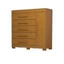 Ver imagem 2 de Cômoda 1 Porta 5 Gavetas 100% MDF 120cm Miosótis Espresso Móveis Marrom/Cinamomo