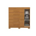 Ver imagem 3 de Cômoda 1 Porta 5 Gavetas 100% MDF 120cm Miosótis Espresso Móveis Marrom/Cinamomo
