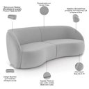 Ver imagem 3 de Kit Sofá 4 Lugares Eron 288cm com Poltrona Giratória Angelina M03 Veludo Cinza - Lyam Decor