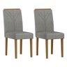 Conjunto 2 Cadeiras Amanda Ypê/linho Cinza Claro - New Ceval - 1