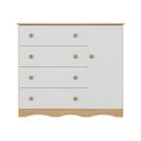 Ver imagem 7 de Cômoda Infantil 95cm 1 Porta e 4 Gavetas Realeza Multimóveis Mp4454 Madeirado/branco