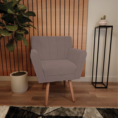 Poltrona Laura Pés Palito Linho - Doce Sonho Móveis POLTRONAS POLTRONAS PARA SALA POLTRONAS DECORATI