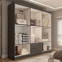 Ver imagem 2 de Guarda-roupa Casal Normandia 6 Portas 2 Gavetas Black - Panorama Móveis