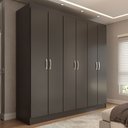 Ver imagem 1 de Guarda-roupa Casal Normandia 6 Portas 2 Gavetas Black - Panorama Móveis