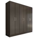 Ver imagem 3 de Guarda-roupa Casal Normandia 6 Portas 2 Gavetas Black - Panorama Móveis
