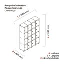 Ver imagem 3 de Armário Guarda Volume Locker Roupeiro 16 Portas Aço Grf 504/16 Branco