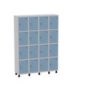 Ver imagem 1 de Armário Guarda Volume Locker Roupeiro 16 Portas Aço Grf 504/16 Azul/Cinza/Dali