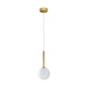 Ver imagem 1 de Pendente Eloa ZR136 Madeira Branco Globo Vidro 15cm + G9 BF Starlux ST2603