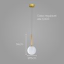 Ver imagem 2 de Pendente Eloa ZR136 Madeira Branco Globo Vidro 15cm + G9 BF Starlux ST2603