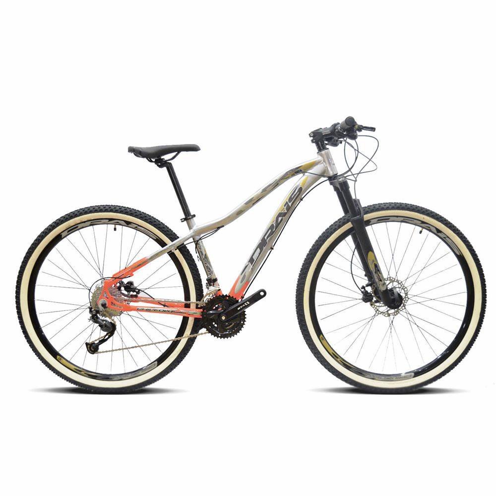 Bicicleta Aro 29 Drais 27V Câmbio Shimano Chillout 19'' Prata/Laranja - H405 - 1