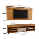 Ver imagem 4 de Rack com Painel para TV até 58 Polegadas 180cmx90cm Twin Marrom Mel/Off White