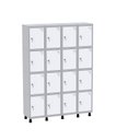 Ver imagem 1 de Armário Guarda Volume Locker Roupeiro 16 Portas Aço Grf 504/16 Branco/Cinza