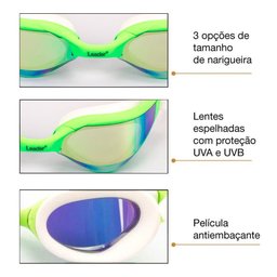 Óculos Natação PRO Espelhado Leader Speed Pro - 2