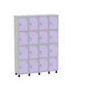 Ver imagem 1 de Armário Guarda Volume Locker Roupeiro 16 Portas Aço Grf 504/16 Cinza/Lilás