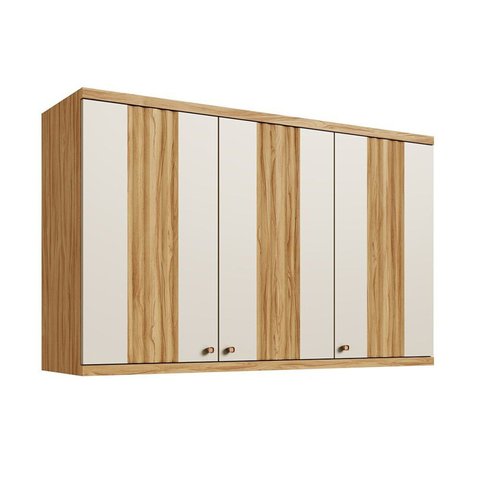 Armário para Cozinha Aéreo Noruega Espresso Móveis Bege/Amêndoa/Off White