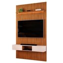 Ver imagem 2 de Painel para Tv até 55 Polegadas 1,43m Ripado Autêntico com Led e Nicho Montreal Madeirado/off