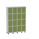 Ver imagem 1 de Armário Guarda Volume Locker Roupeiro 16 Portas Aço Grf 504/16 Cinza/Verde Miró