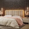 Cabeceira Estofada Cama Casal King Size Led Splend 200 Cm:linho Bege - 10