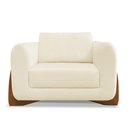 Ver imagem 6 de Kit 2 Poltronas Sala de Estar Lottus Linho Pés Castanho Bege