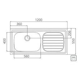 Pia de Apoio para Cozinha Tramontina Filo 56 EX sem Furo para Torneira - 2 Pia de Apoio para Cozinha Tramontina Filo 56 EX sem Furo para Torneira - 2