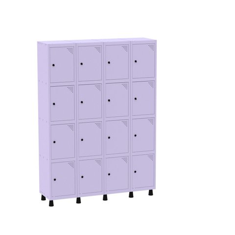 Armário Guarda Volume Locker Roupeiro 16 Portas Aço Grp 504/16 Roxo/Lilás